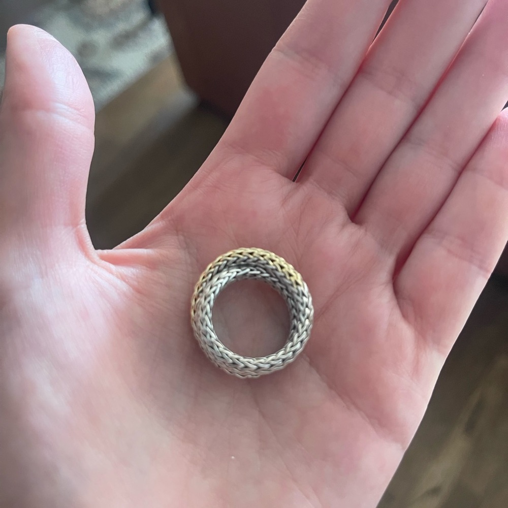 John Hardy 18K Gold and Sterling Silver Braided Ring - Picture 10 of 13